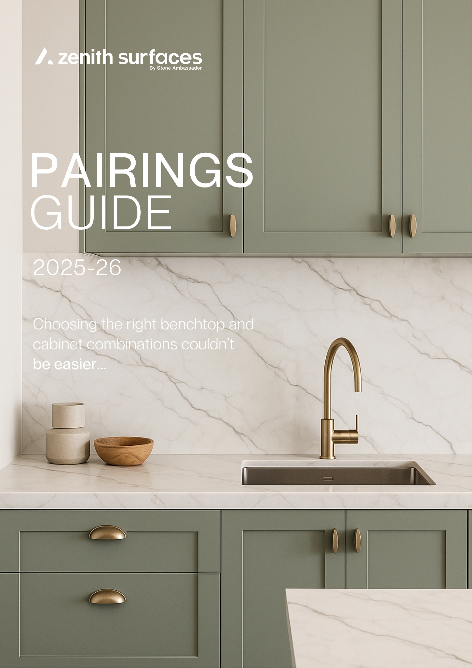 Zenith Surfaces Benchtop and Cabinet Pairings Guide